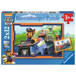 Puzzle 2 x 12 pièces : Pat'Patrouille : La Pat'Patrouille en action - Ravensburger