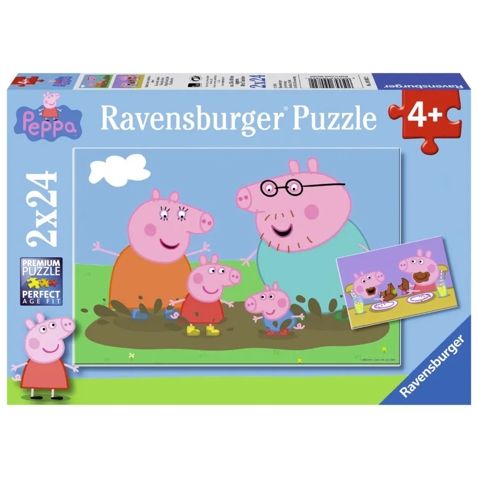 Puzzle 2 x 24 pièces : Peppa Pig : La vie de famille - Ravensburger