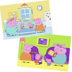 Puzzle 2 x 12 pièces : Peppa Pig : A la maison - Ravensburger