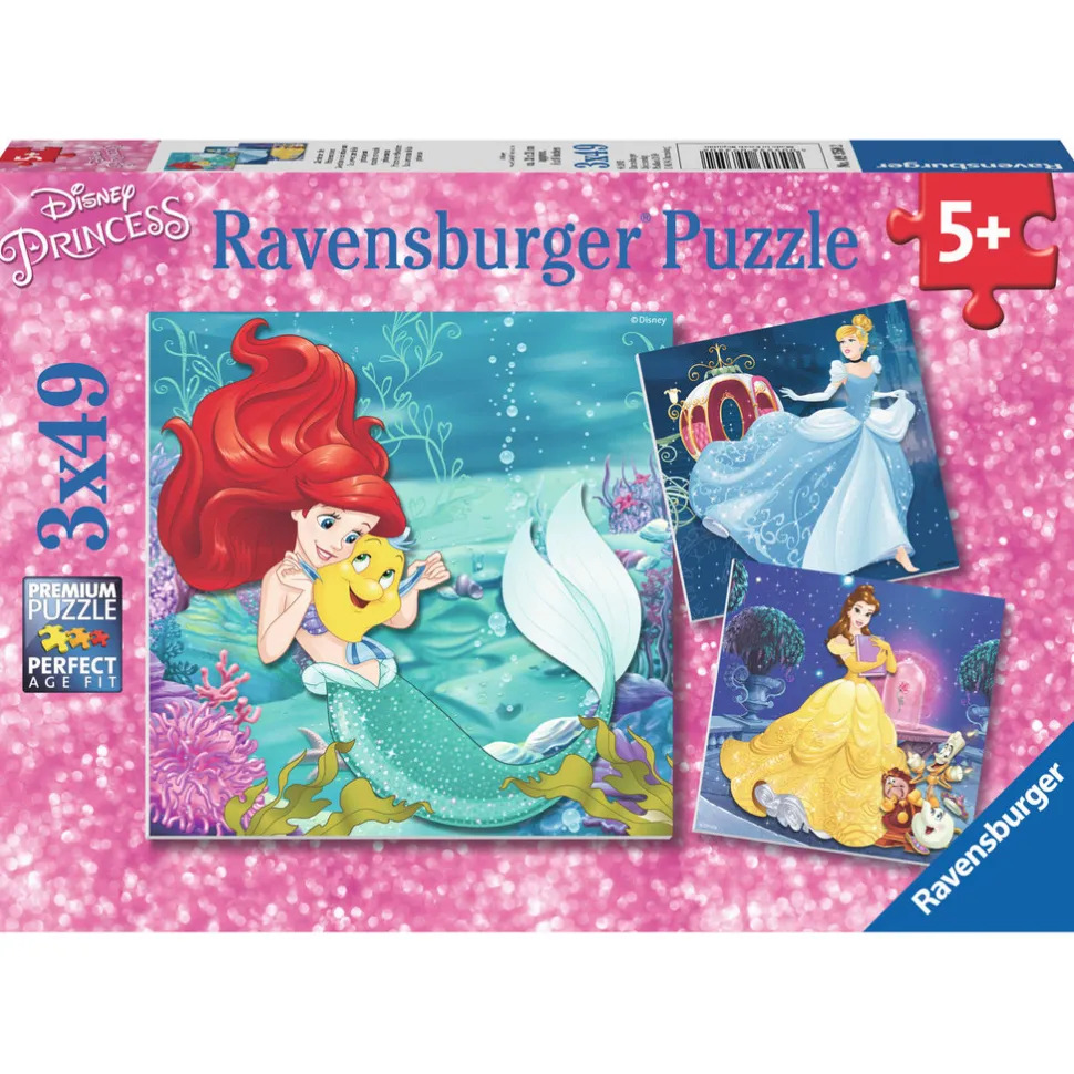 Puzzle 3 x 49 pièces : Princesses Disney : Les aventures des Disney Princesses - Ravensburger