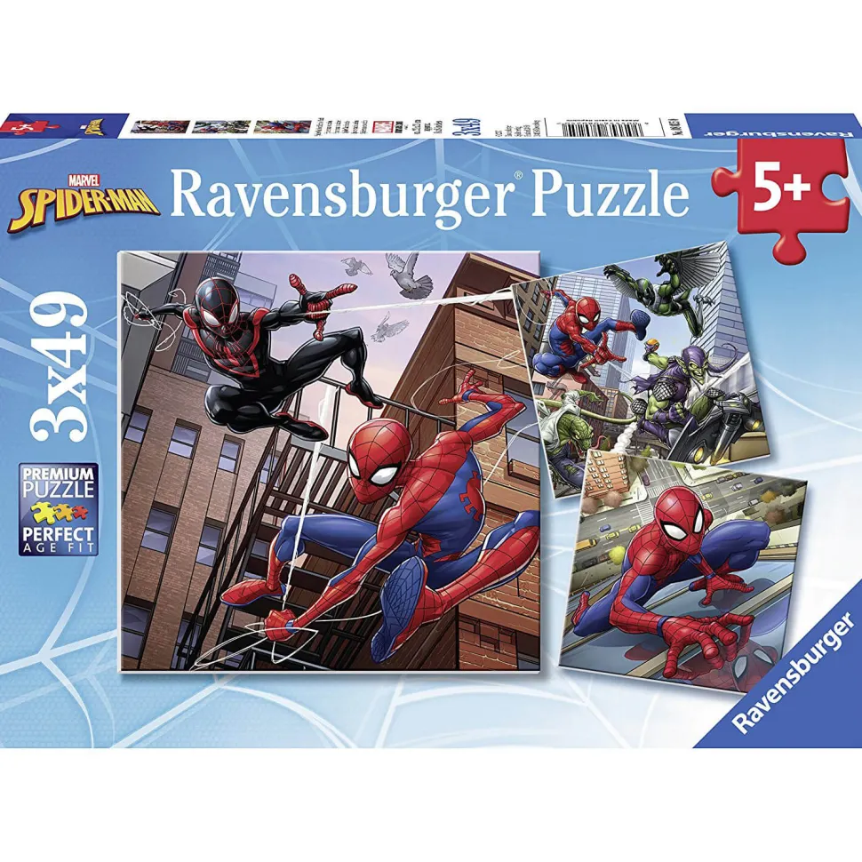 Puzzle 3 x 49 pièces : Spiderman en actionr - Ravensburger