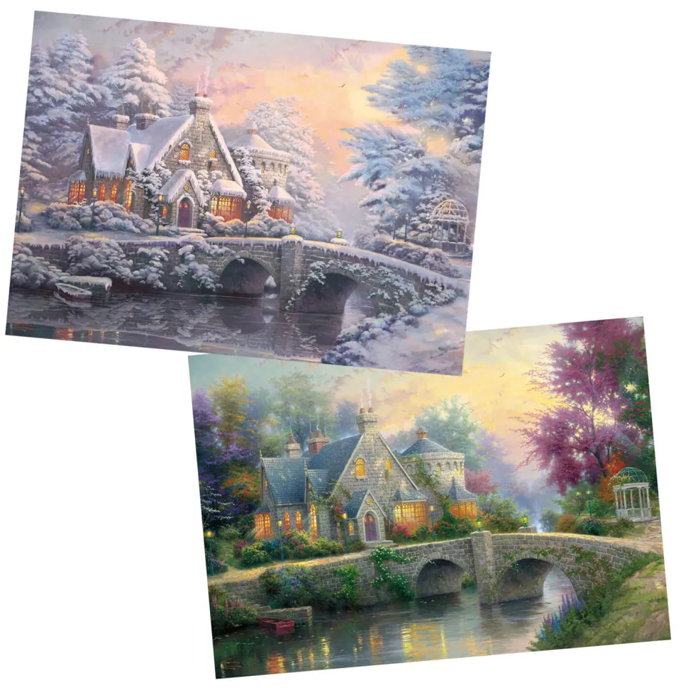 Puzzle 2 X 1000 pièces : Thomas Kinkade : Lamplight Manor - Schmidt