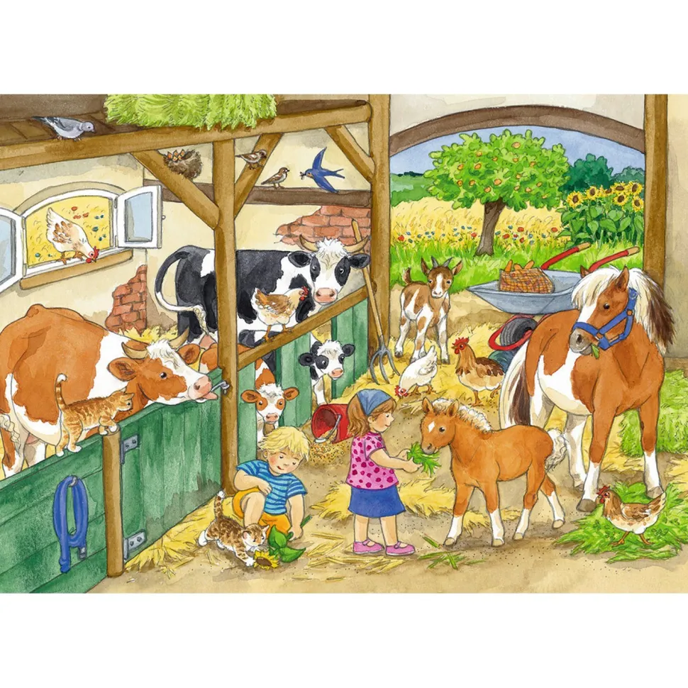 Puzzle 2 x 24 pièces : Une journée à la ferme - Ravensburger