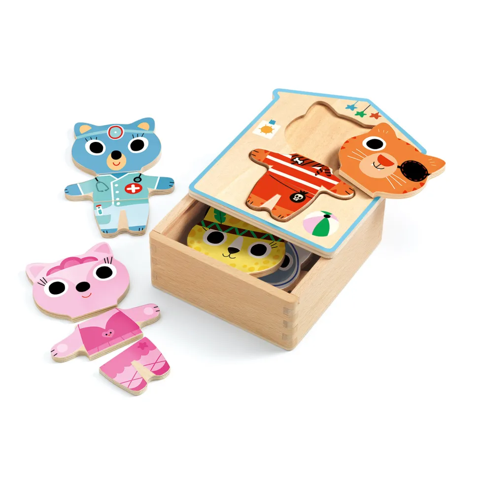 Puzzle 6 x 3 pièces Dressup-mix - Djeco