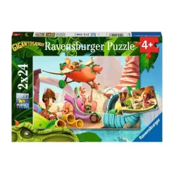 Puzzle 2 x 24 pièces gigantosaurus : Rocky, bill, mazu et tiny - Ravensburger