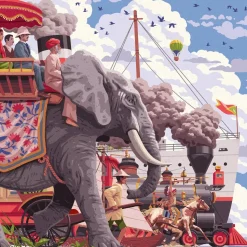 Puzzle Art & Soul 750 pièces : Le Tour du monde en 80 jours - Ravensburger