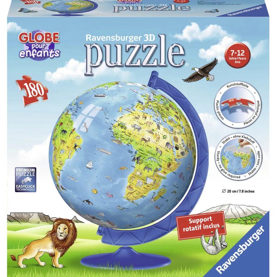 Puzzle Ball 3D 180 pièces : Globe terrestre - Ravensburger
