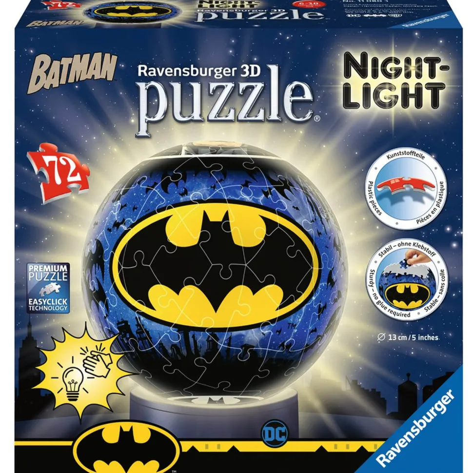 Puzzle Ball 3D 72 pièces illuminé : Batman - Ravensburger