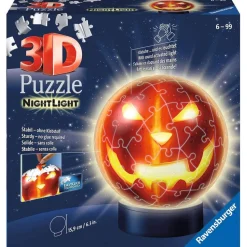 Puzzle Ball 3D 72 pièces illuminé : Citrouille d'Halloween - Ravensburger
