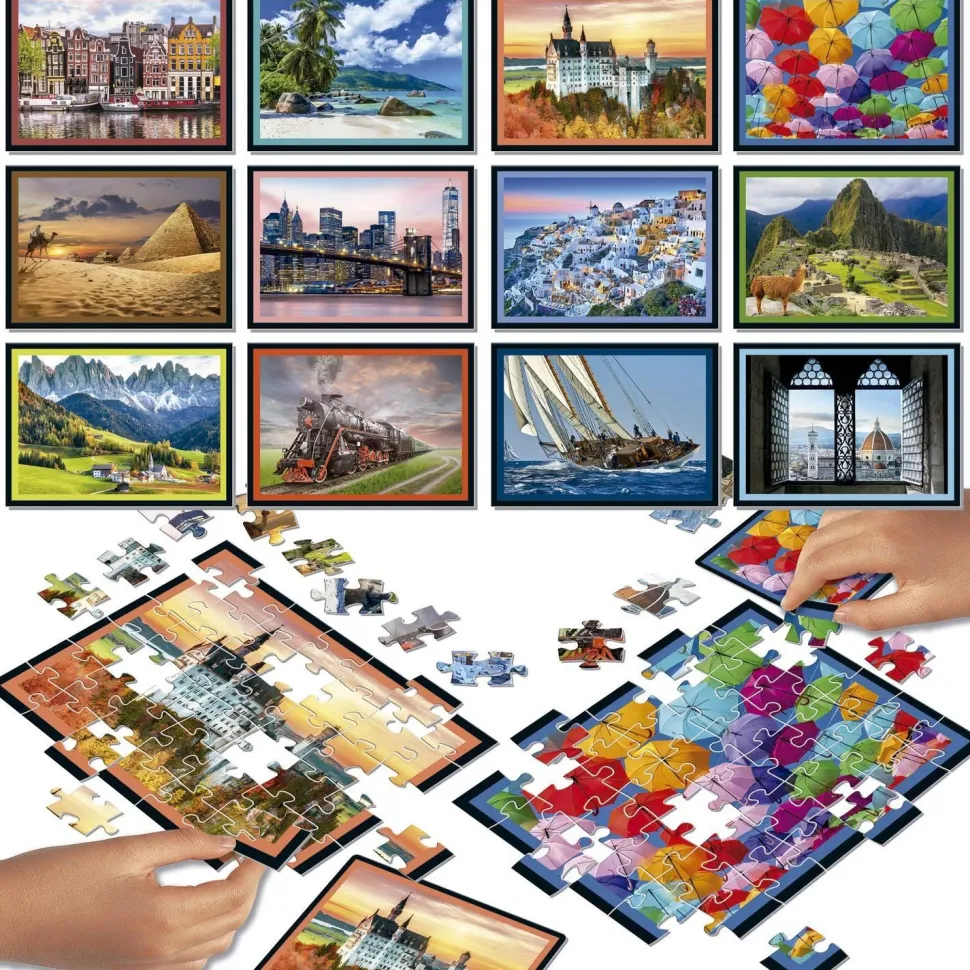 PUZZLE BATTLE 12 x 42 pièces : PAYSAGES - Educa