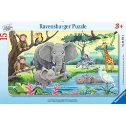 Puzzle cadre 15 pièces : Animaux d'Afrique - Ravensburger