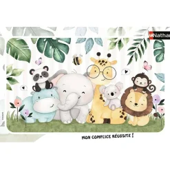 Puzzle cadre 15 pièces : animaux tout doux - Nathan