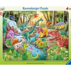 Puzzle cadre 48 pièces : Le rugissement des dinosaures - Ravensburger