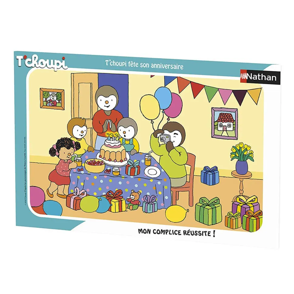 Puzzle Cadre 15 pièces : T'choupi fête son anniversaire - Nathan