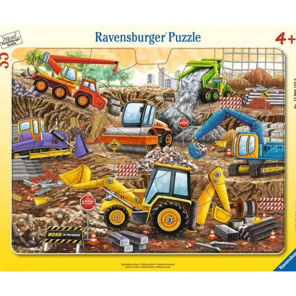 Puzzle cadre 35 pièces : Travaux sur le chantier - Ravensburger