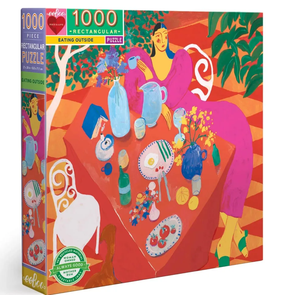 Puzzle carré 1000 pièces : Manger à l'extérieur - Eeboo