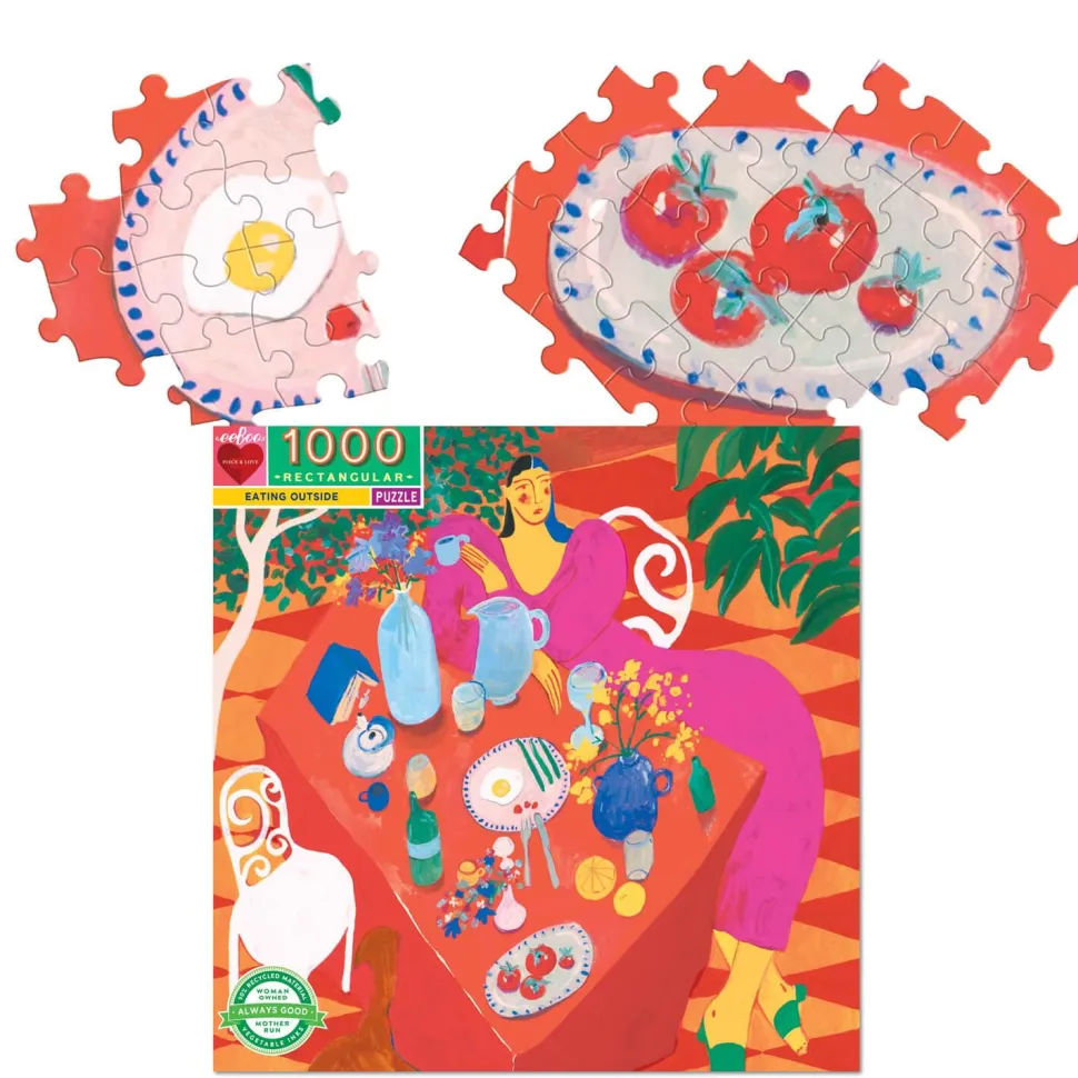 Puzzle carré 1000 pièces : Manger à l'extérieur - Eeboo
