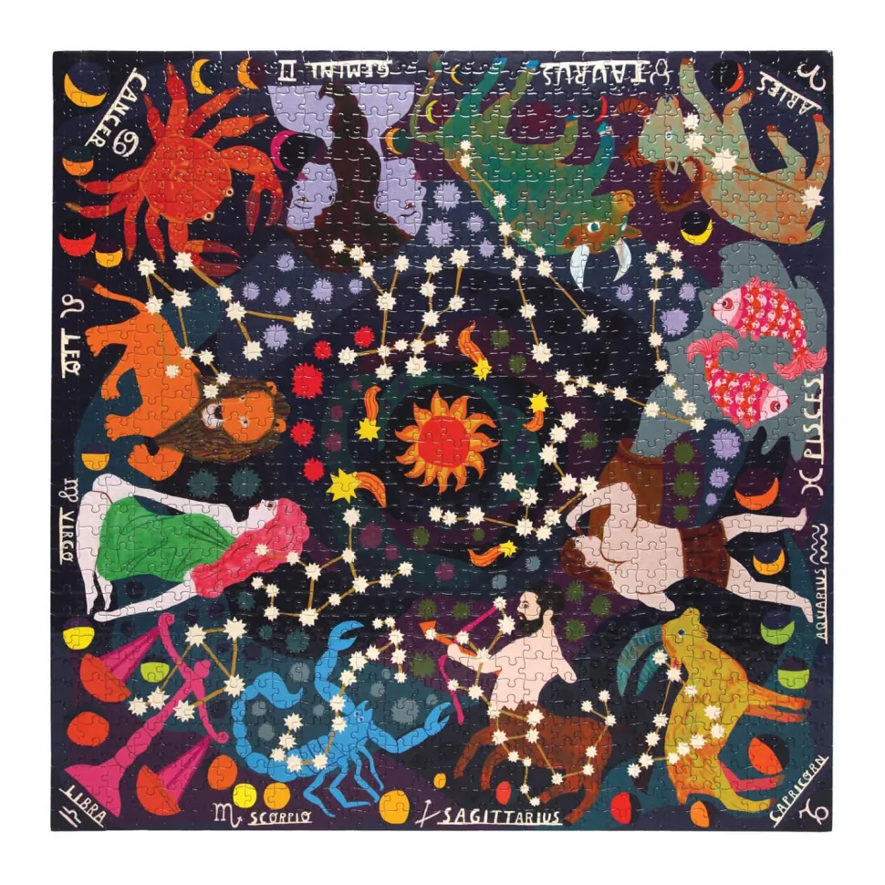 Puzzle carré phosphorescent 1000 pièces : Zodiaque - Eeboo