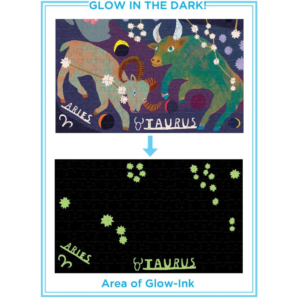 Puzzle carré phosphorescent 1000 pièces : Zodiaque - Eeboo
