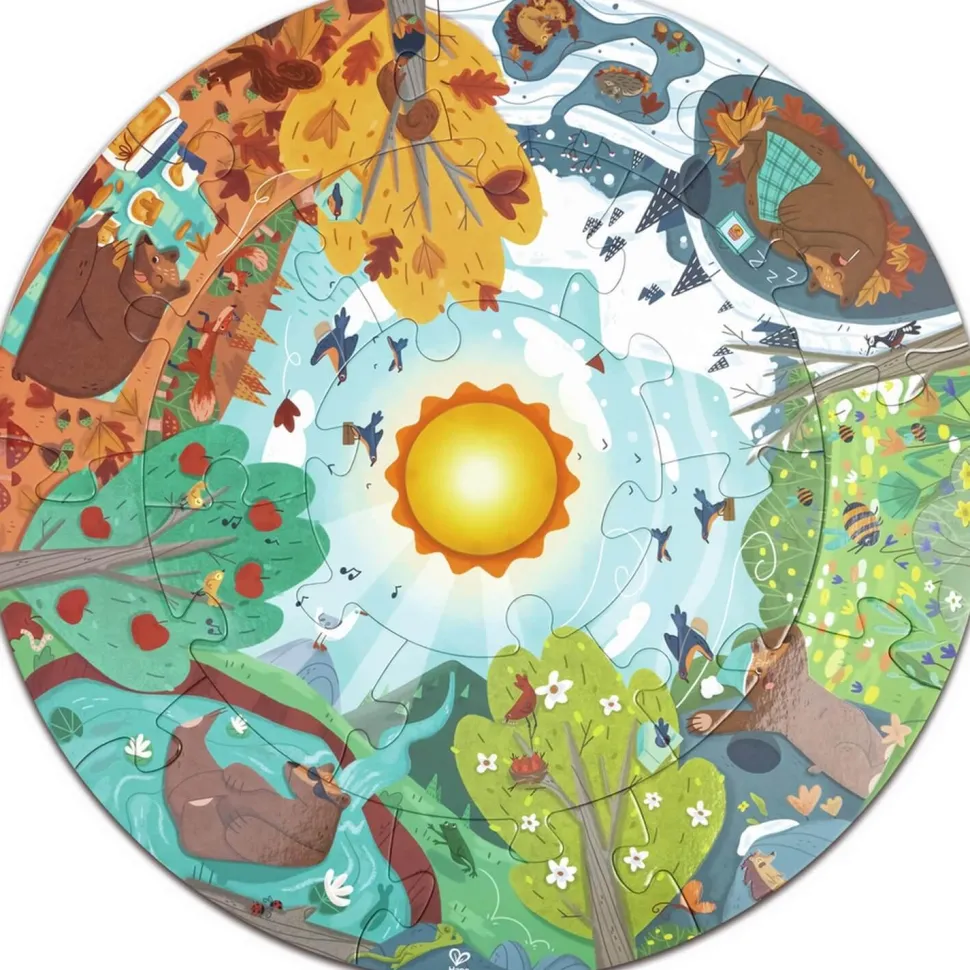Puzzle circulaire 16 pièces : 4 saisons - Hape