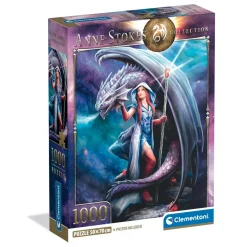 Puzzle Compact 1000 pièces : Anne Stokes - Mage dragon - Clementoni