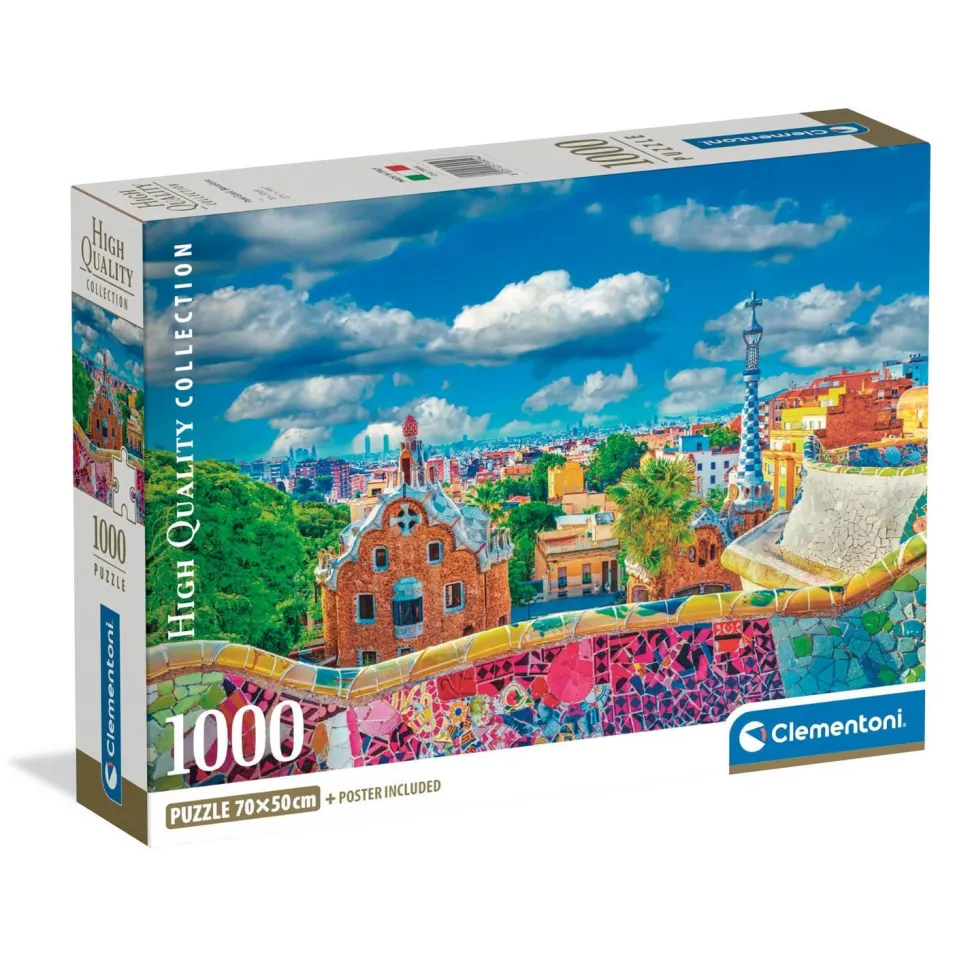 Puzzle Compact 1000 pièces : Barcelone, Parc Güel - Clementoni