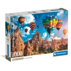 Puzzle Compact 1000 pièces : Ballons en Cappadoce - Clementoni
