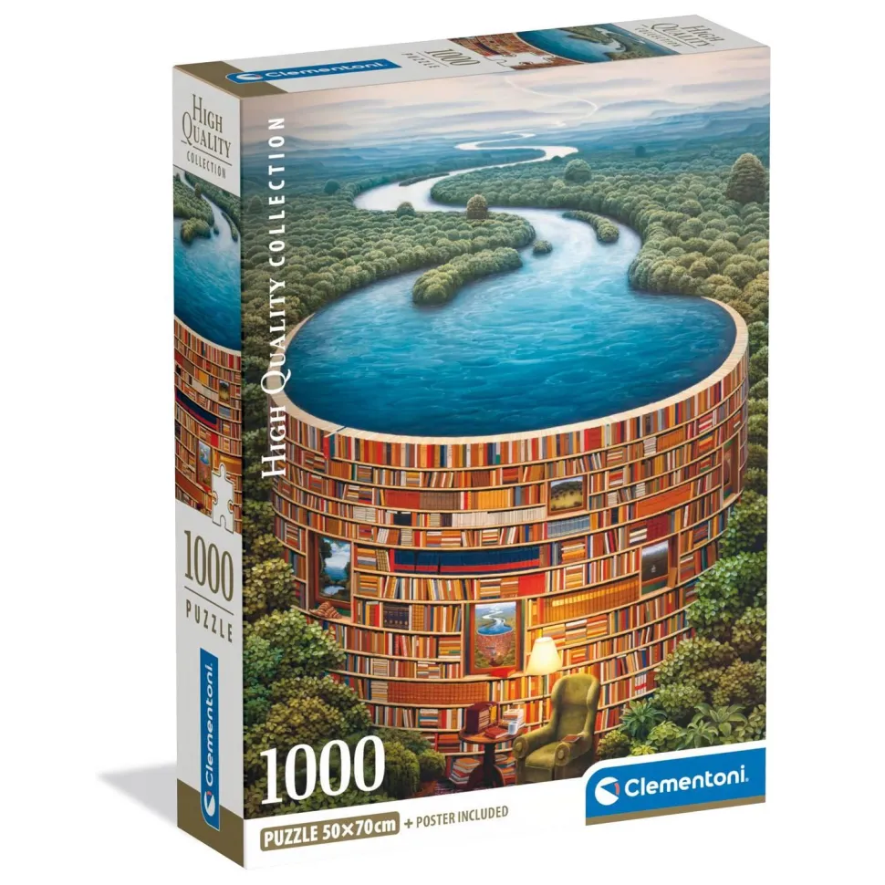 Puzzle Compact 1000 pièces : Bibliodame - Clementoni