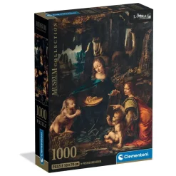 Puzzle Compact 1000 pièces : De Vinci - La Vierge aux Rochers - Clementoni