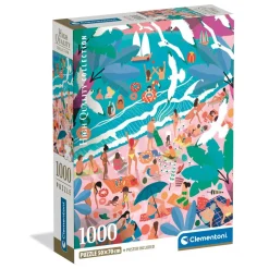 Puzzle Compact 1000 pièces : Dimanche à la Plage - Clementoni