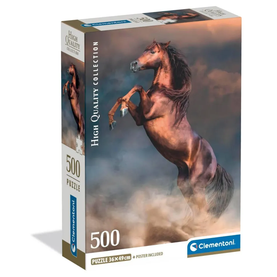 Puzzle Compact 500 pièces : Etalon rouge sauvage - Clementoni