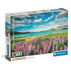 Puzzle Compact 1500 pièces : Lupin au lac Tekapo - Clementoni