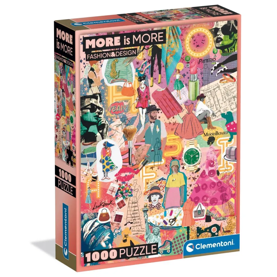 Puzzle Compact 1000 pièces : Plus c'est plus : Mode & Design - Clementoni