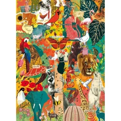 Puzzle Compact 1000 pièces : Plus c'est plus : Animaux et Botanique - Clementoni