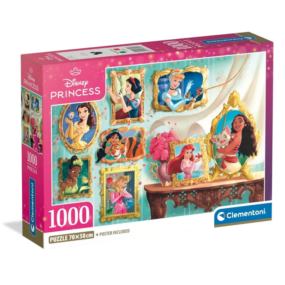 Puzzle Compact 1000 pièces : Princesses Disney - Clementoni