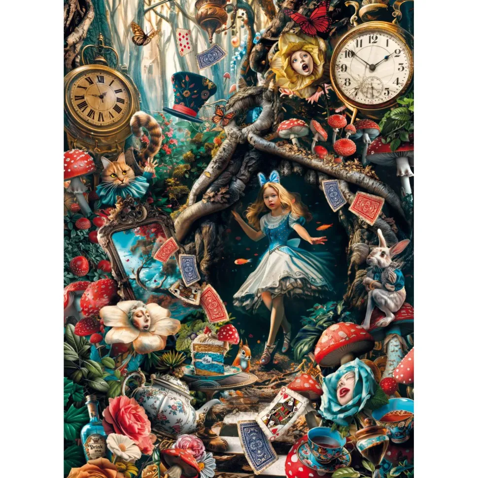 Puzzle Compact 1000 pièces : Un autre jour au pays des merveilles - Clementoni