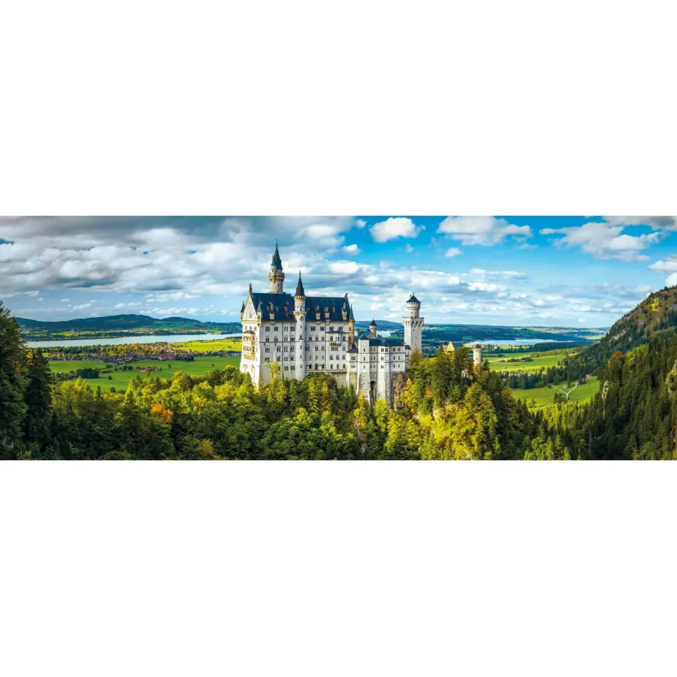 Puzzle Compact 1000 pièces Panorama : Neuschwanstein - Clementoni