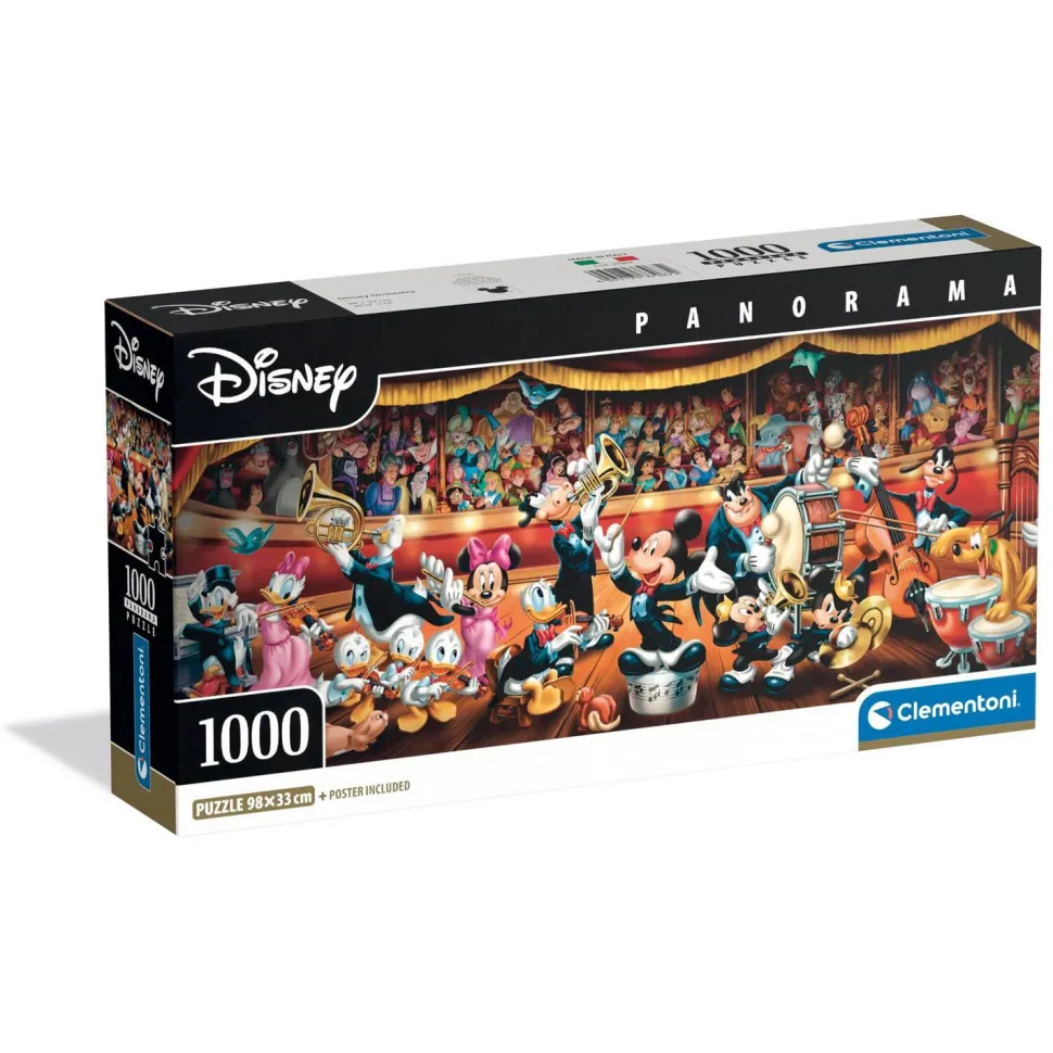 Puzzle Compact 1000 pièces Panorama : Orchestre Disney - Clementoni