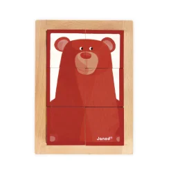 Puzzle cubes : 6 pièces : Animaux de la forêt Zigolos - Janod