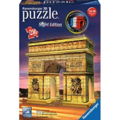 Puzzle 3D 216 pièces : Arc de Triomphe Illuminé - Ravensburger