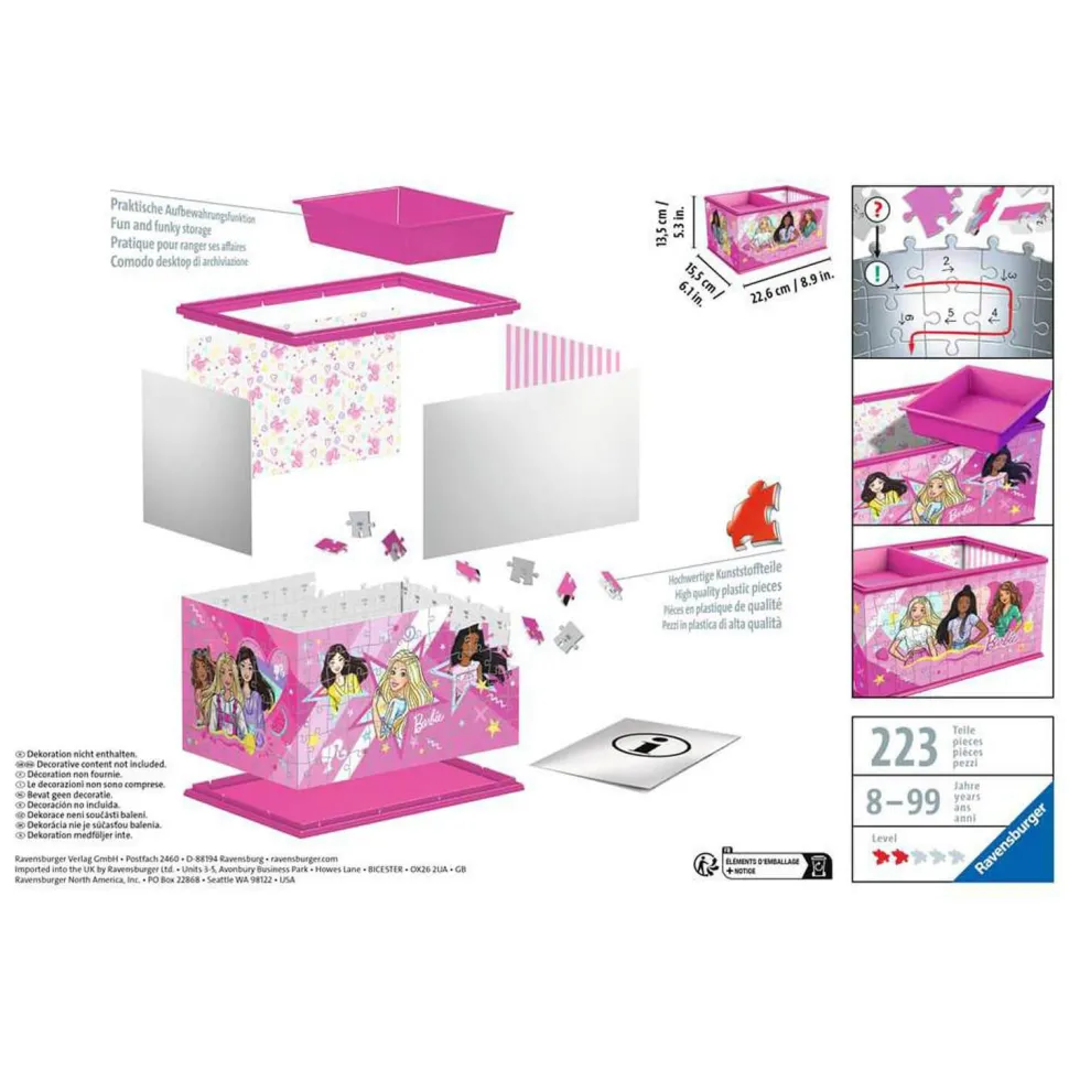 Puzzle 3D 216 pièces : Boite de rangement : Barbie - Ravensburger