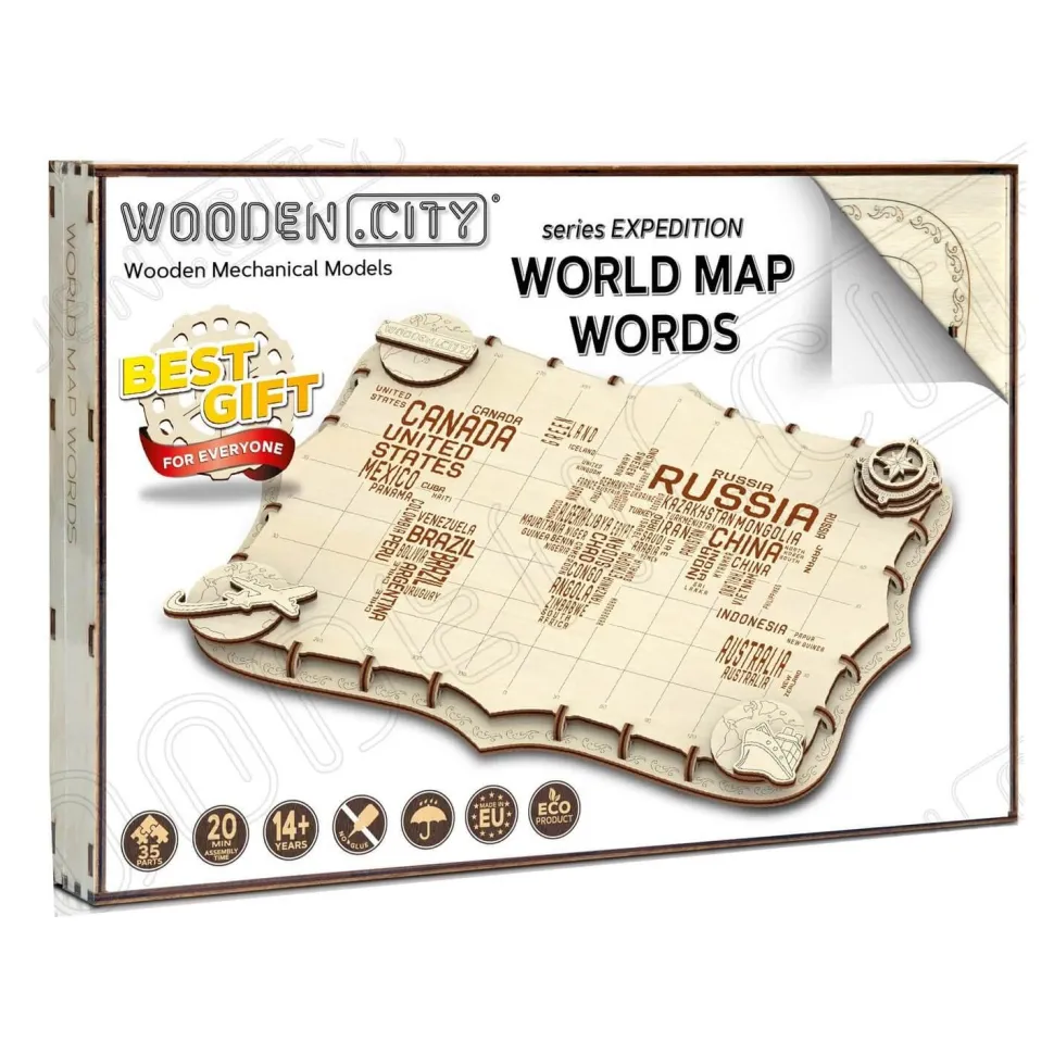 Puzzle 3D : World Map Expedition Series Wo - Wooden City