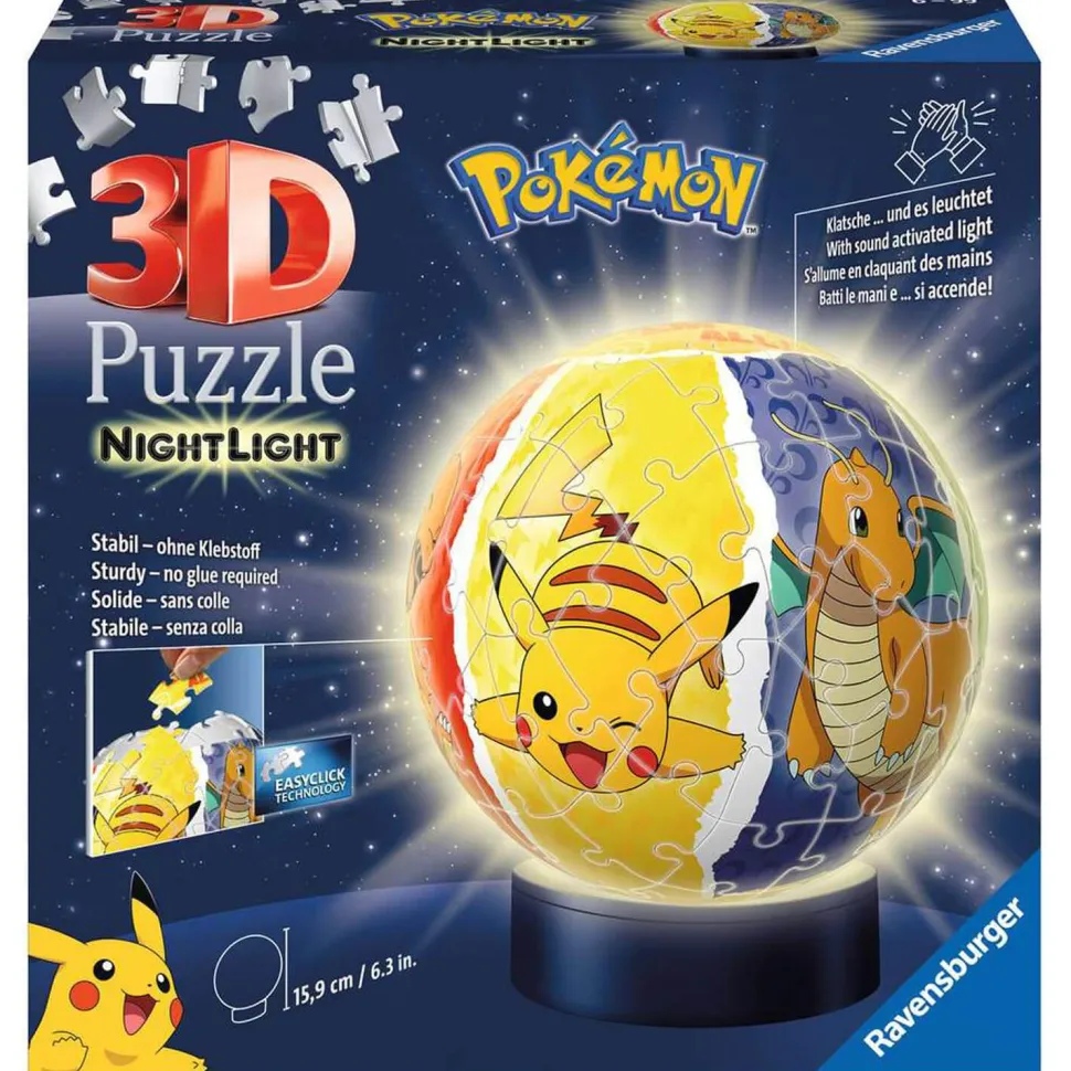 Puzzle 3D Ball 72 pièces lumineux : Pokémon - Ravensburger