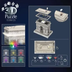 Puzzle 3D Iconics : Arc de Triomphe illuminé - Ravensburger