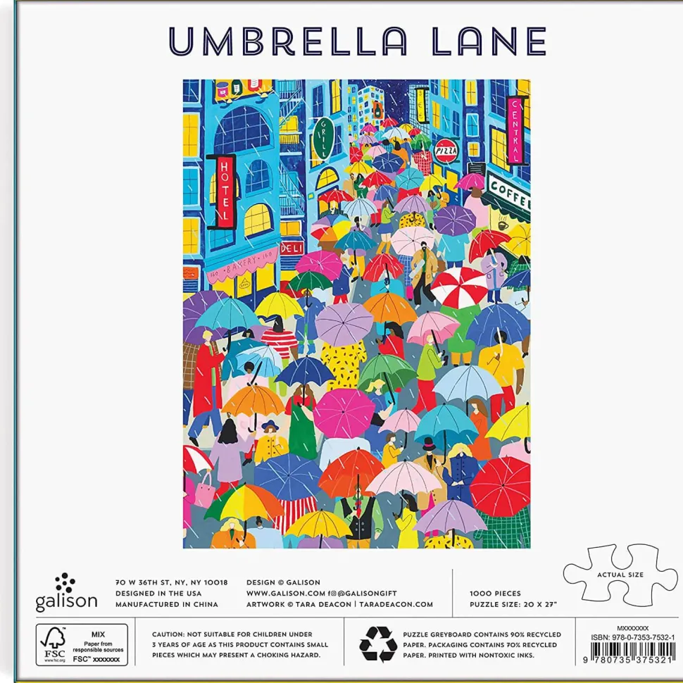 Puzzle de 1000 pièces : Umbrella Lane - Galison