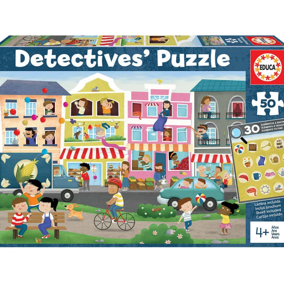 Puzzle d'observation 50 pièces : Détective puzzle : En Ville - Educa