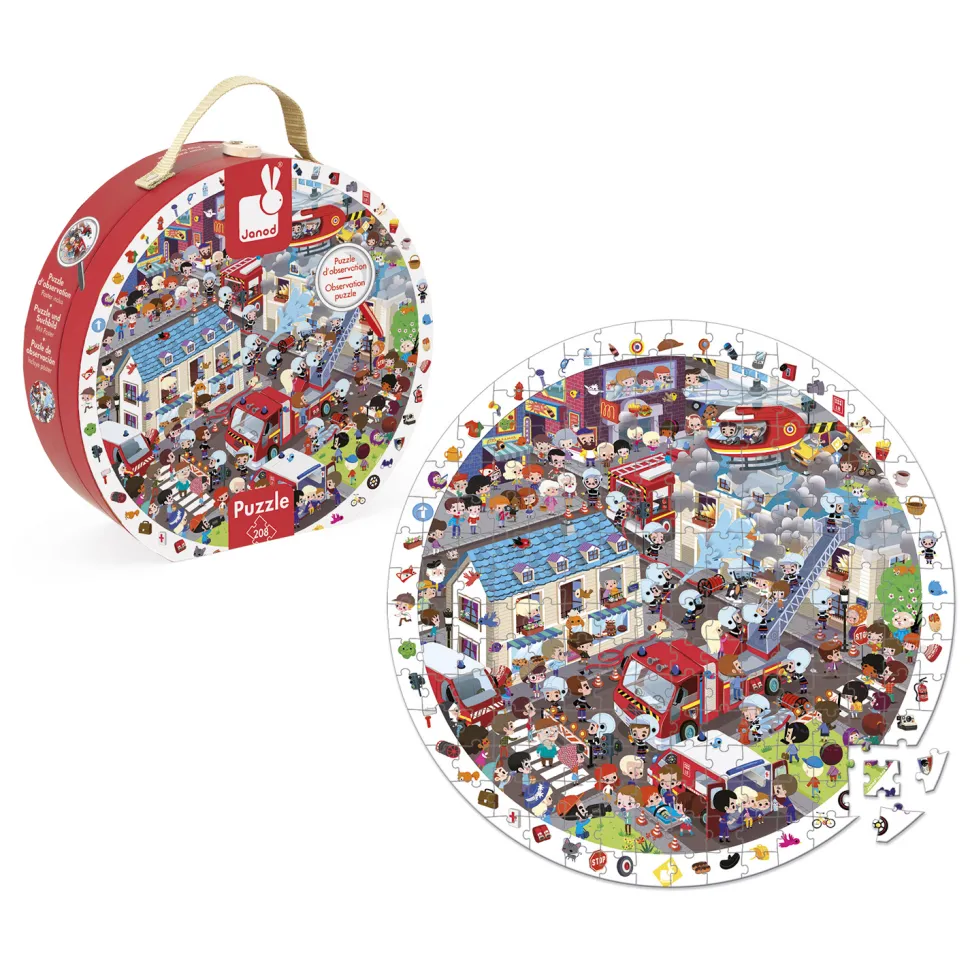 Puzzle d'observation rond 208 pièces : Pompiers de l'extrême - Janod