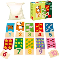 Puzzle duo 1-10 : 20 pièces en bois - Goula
