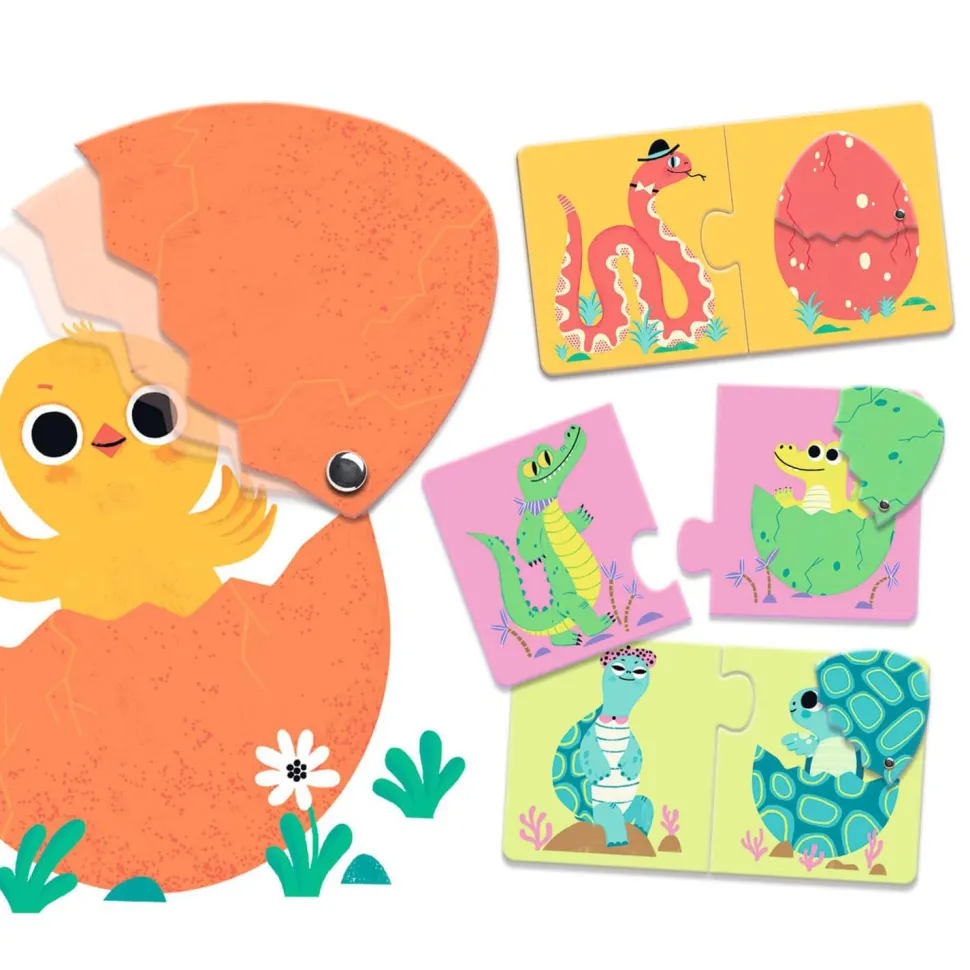 Puzzle Duo articulo - Les oeufs rigolos - Djeco