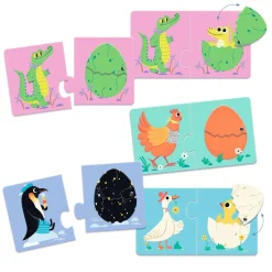 Puzzle Duo articulo - Les oeufs rigolos - Djeco